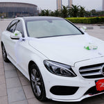 White Rose Flower Wedding Car